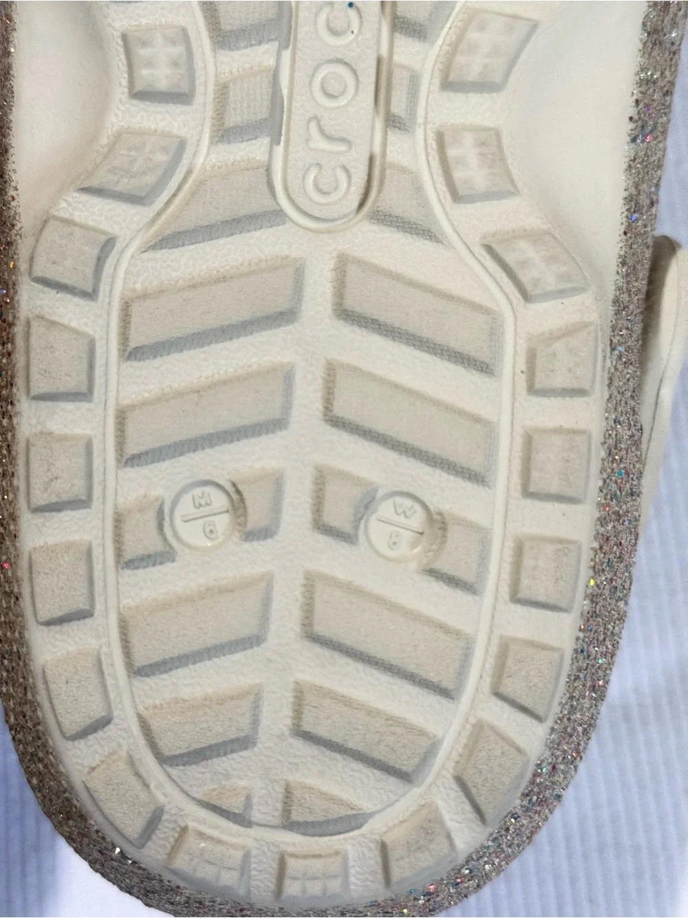 Glitter Crocs Comfort Unisex (Women’s 8, Men’s 6)